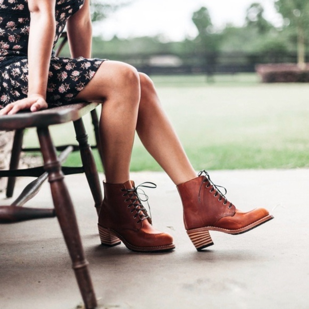 Red Wing Clara heeled boot in amber